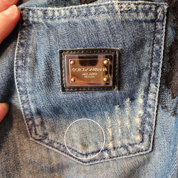 Dolce & Gabbana Lace Panel Blue Jeans - Picture 5 of 10